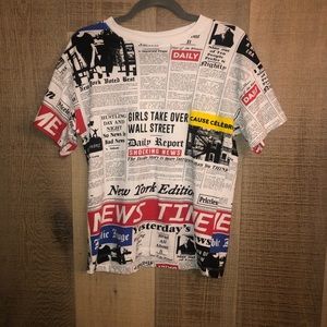 Newspaper Print Tee
